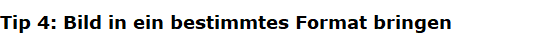 Tip 4: Bild in ein bestimmtes Format bringen